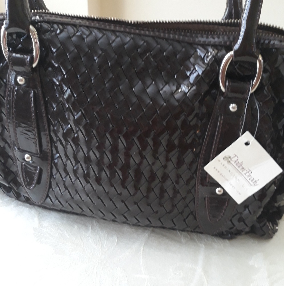 Leather weave handbag women shoulder